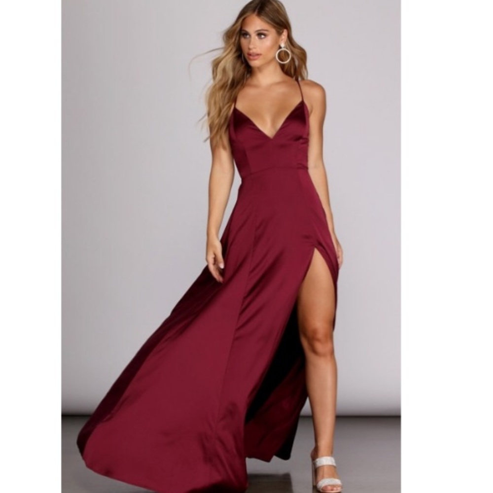 Windsor Vera Satin Lace Up Dress